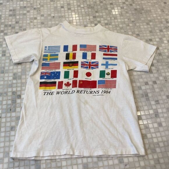 Vintage 1984 Olympic Countries Flags T-shirt - Picture 2 of 9
